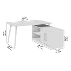 60W L Shaped Desk with Storage Cabinet
