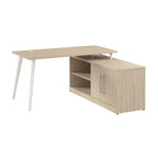 60W L Shaped Desk with Storage Cabinet