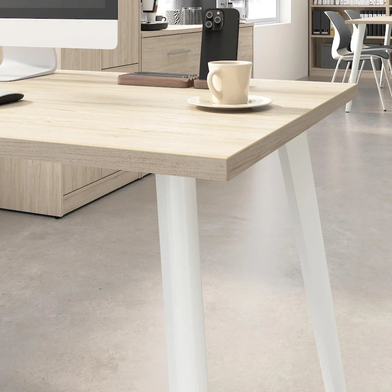 60W L Shaped Desk with Storage Cabinet