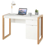 Computer Desk with Storage Cabinet Pull-out Drawer Stable