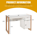 Computer Desk with Storage Cabinet Pull-out Drawer Stable