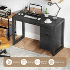 Computer Desk with Storage Cabinet Pull-out Drawer Stable