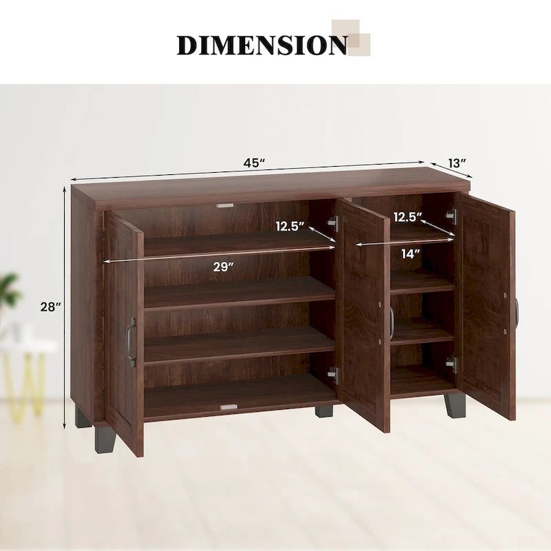 3-Door Buffet Sideboard Storage Credenza Cabinet Console