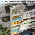 72 Farmhouse Kitchen Pantry Cabinet, Tall Storage Cabinet, Cupboard - N/A