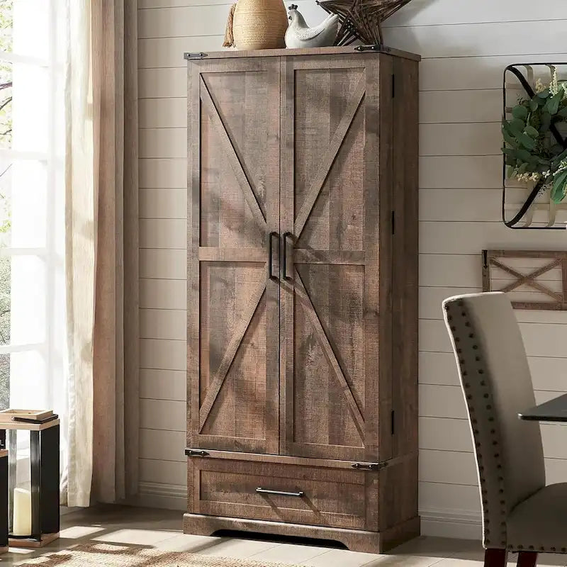 72 Farmhouse Kitchen Pantry Cabinet, Tall Storage Cabinet, Cupboard - N/A