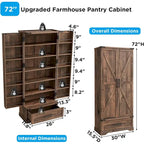 72 Farmhouse Kitchen Pantry Cabinet, Tall Storage Cabinet, Cupboard - N/A