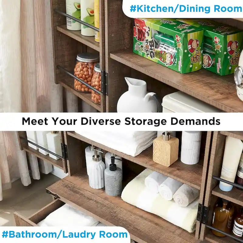 72 Farmhouse Kitchen Pantry Cabinet, Tall Storage Cabinet, Cupboard - N/A