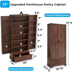 72 Farmhouse Kitchen Pantry Cabinet, Tall Storage Cabinet, Cupboard - N/A