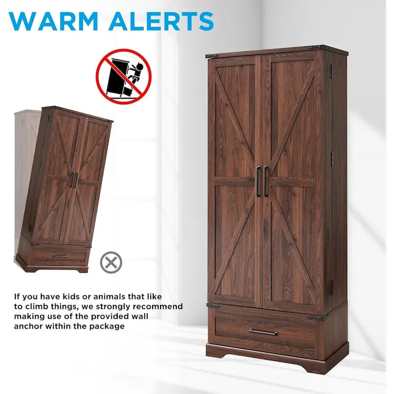 72 Farmhouse Kitchen Pantry Cabinet, Tall Storage Cabinet, Cupboard - N/A