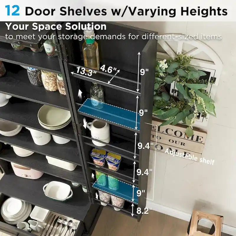 72 Farmhouse Kitchen Pantry Cabinet, Tall Storage Cabinet, Cupboard - N/A