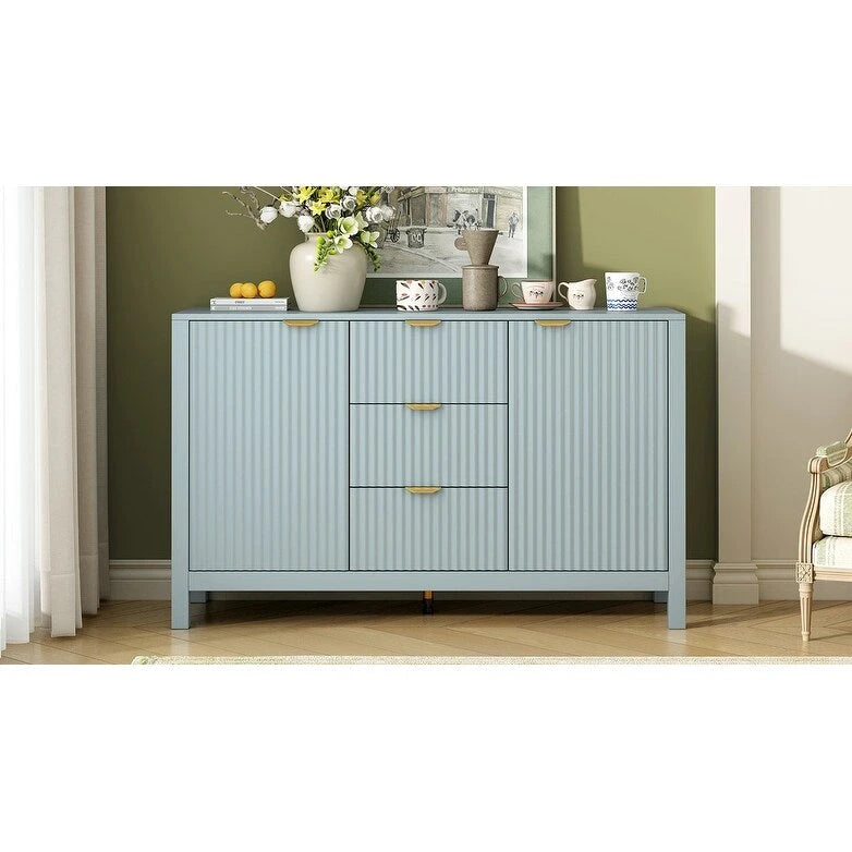 Buffet Sideboard with 3 Adjustable Shelves, 3 Drawers & Soft-Close Doors