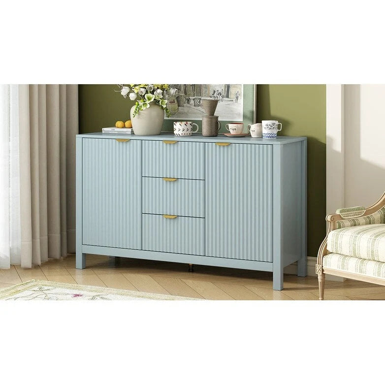 Buffet Sideboard with 3 Adjustable Shelves, 3 Drawers & Soft-Close Doors