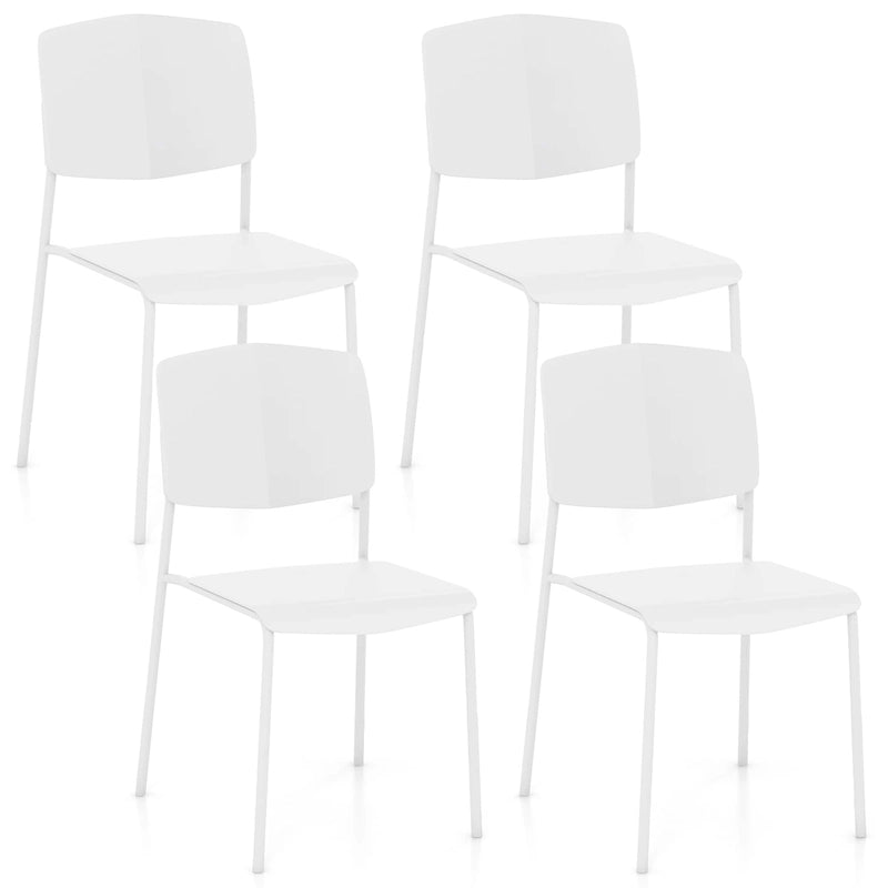 Dining Chair Set of 4 with Ergonomic Backrest & Wide Seat Stackable