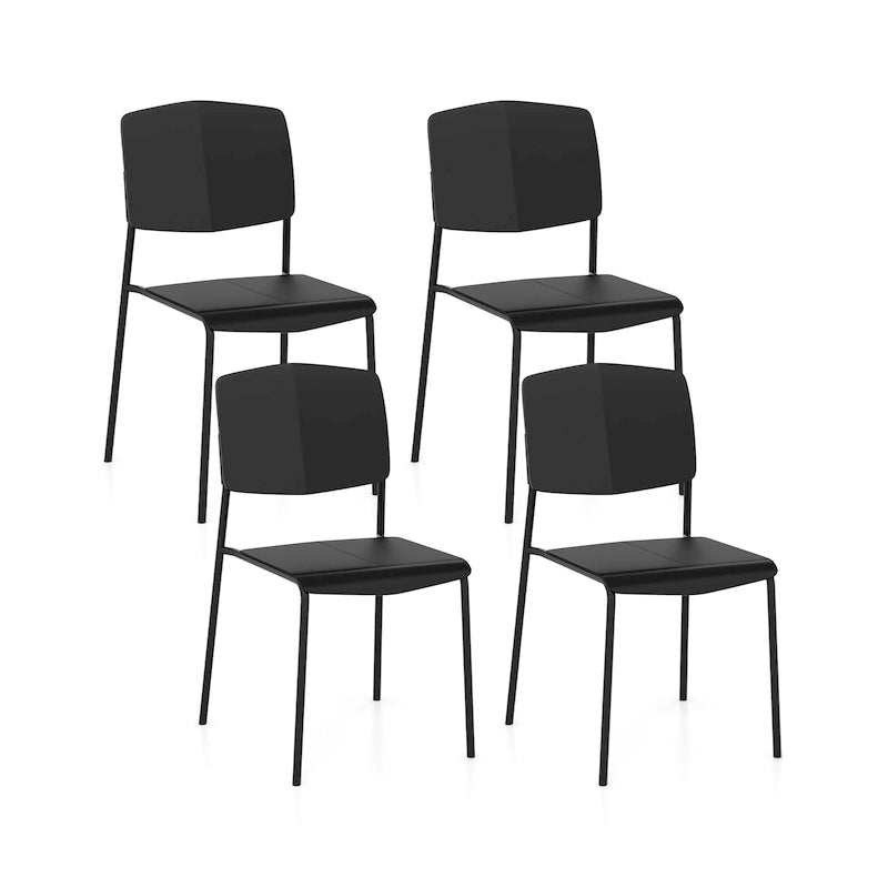 Dining Chair Set of 4 with Ergonomic Backrest & Wide Seat Stackable