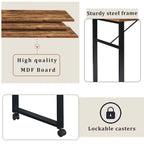 Home Office Computer Desk L-Shaped Corner Table, Rotating Computer Table with 5-Tier Bookshelf