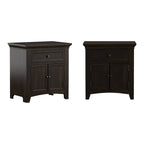 1-Drawer Wood Cupboard Nightstand with Charging Station