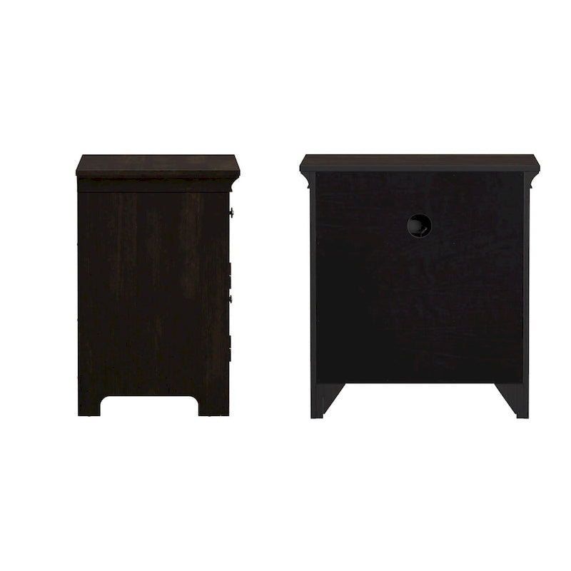 1-Drawer Wood Cupboard Nightstand with Charging Station
