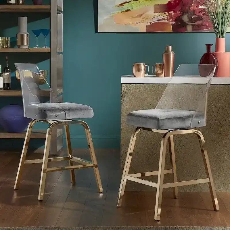 Velvet Counter Height Stools (Set of 2)