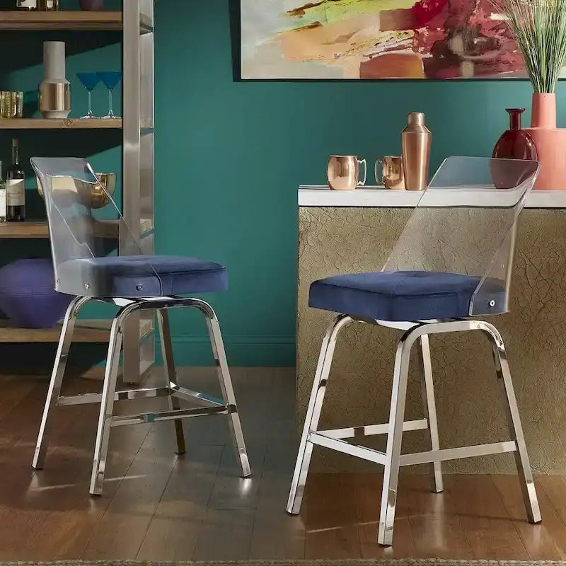 Velvet Counter Height Stools (Set of 2)