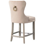 24 Wingback Tufted Nailhead Counter Stool with Antique Grey Legs