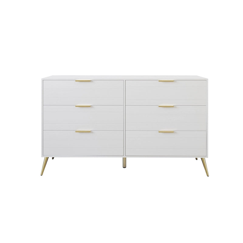 Contemporary 6-Drawers Wooden Dresser