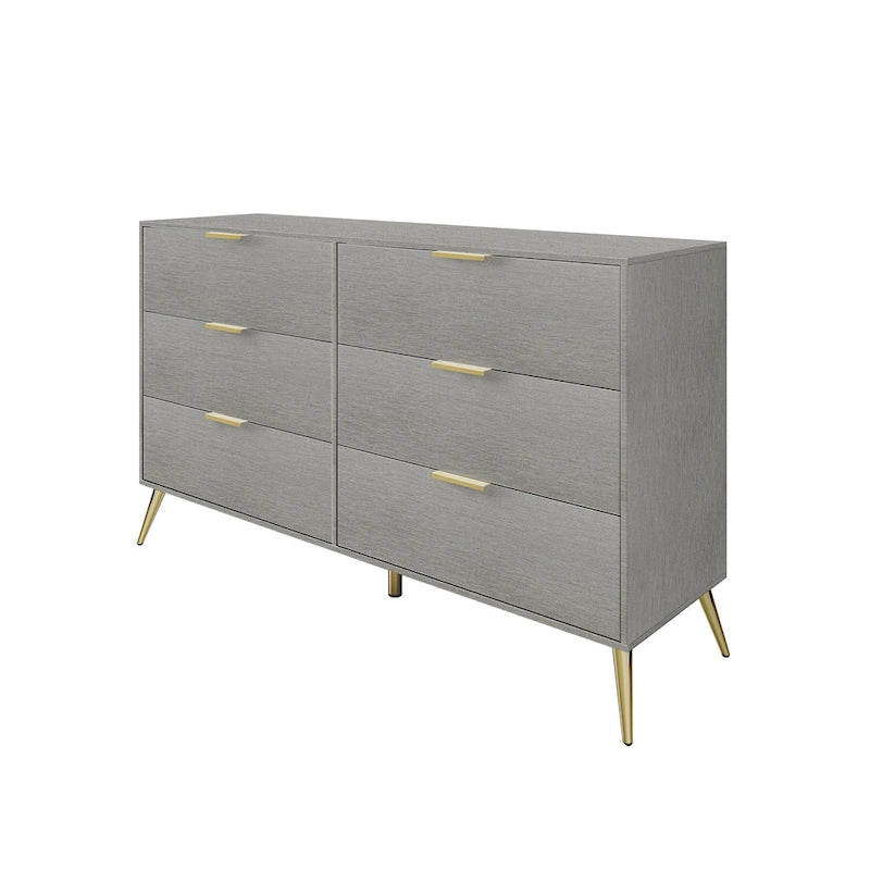 Contemporary 6-Drawers Wooden Dresser