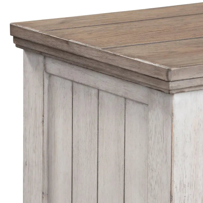 Antique White and Tobacco 9 Drawer Dresser