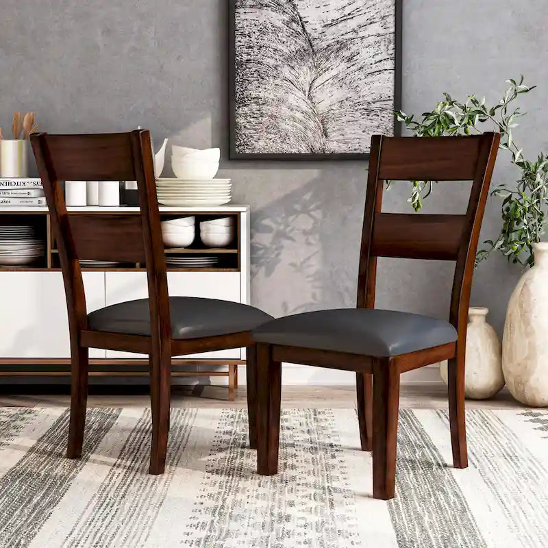 Paur Farmhouse Brown Wood Dining Chairs (Set of 2) by 