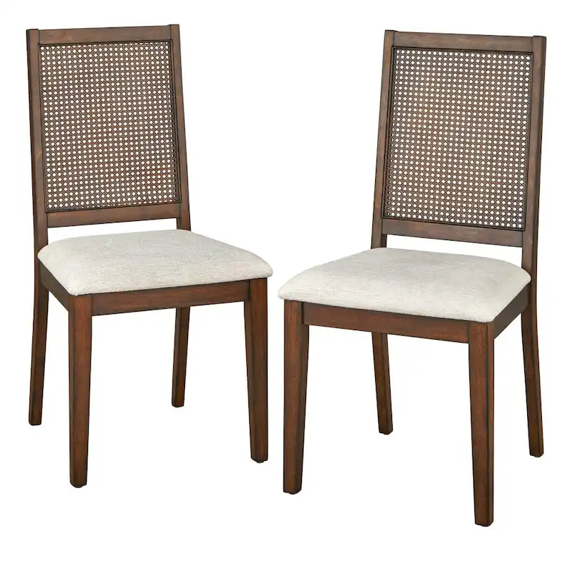 Solid Wood Cane Dining Chair (Set of 2)