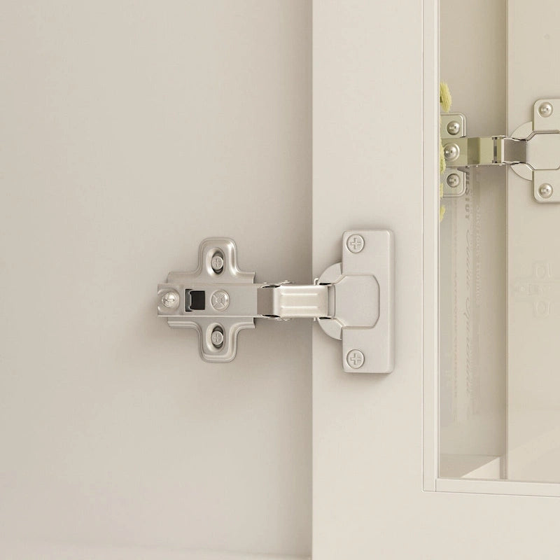 78.7Modular White Curio Bookcase Cabinet w/Glass Doors Buffet Display