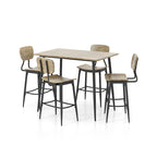 Industrial Metal 5-Piece Counter Height Dining Table Set