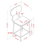 Industrial Metal 5-Piece Counter Height Dining Table Set