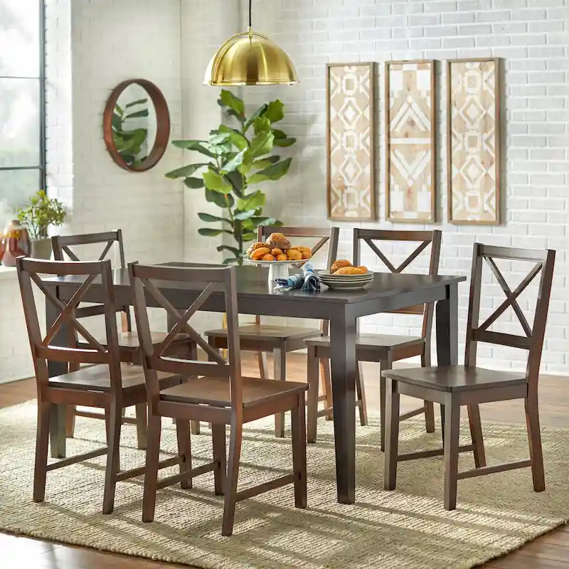 Solid Wood Crossback Dining Chairs (Set of 2)