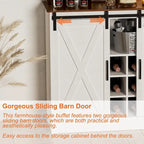 Coffee Bar Cabinet, 47 Sideboard Buffet Cabinet with 20-color LED Lights and 6.5FT Outlet