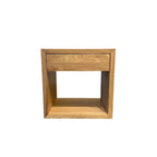 Scandinavian Floating Nightstand with Drawer, Solid Oak - Bedroom Side Table