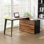 54.3 Home Office Computer Desk Corner Desk With Drawers and Cabinet