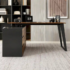 54.3 Home Office Computer Desk Corner Desk With Drawers and Cabinet