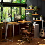 54.3 Home Office Computer Desk Corner Desk With Drawers and Cabinet