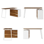 54.3 Home Office Computer Desk Corner Desk With Drawers and Cabinet