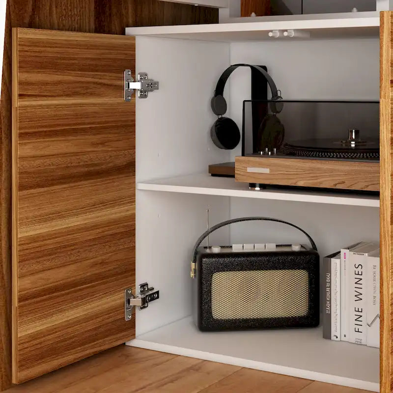 54.3 Home Office Computer Desk Corner Desk With Drawers and Cabinet