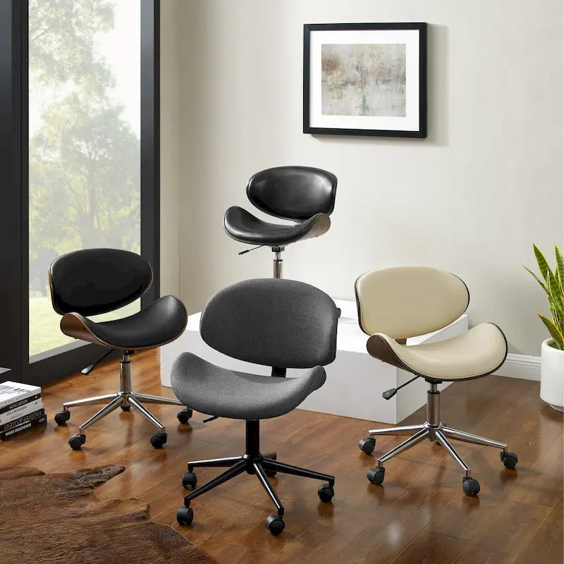Mid-century Modern Adjustable Curved Office Chair