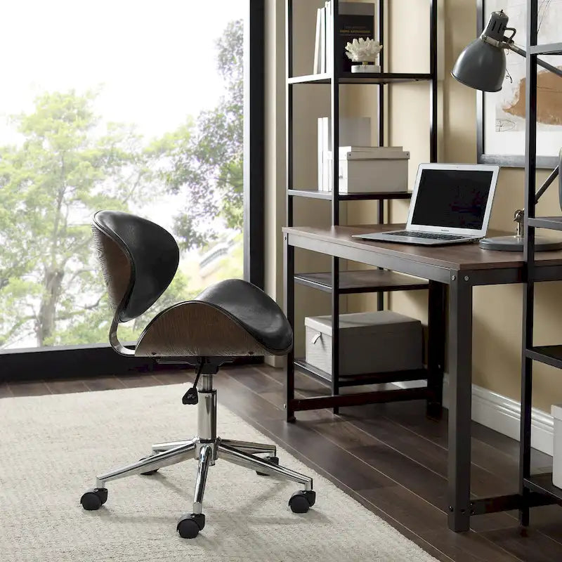 Mid-century Modern Adjustable Curved Office Chair