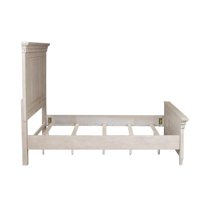 Heartland Antique White King Panel Bed