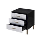3 Drawers Nightstand with Metal Legs
