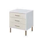 3 Drawers Nightstand with Metal Legs