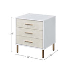 3 Drawers Nightstand with Metal Legs