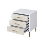 3 Drawers Nightstand with Metal Legs