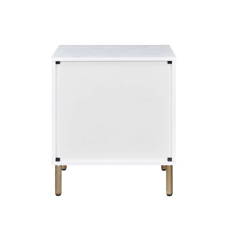 3 Drawers Nightstand with Metal Legs