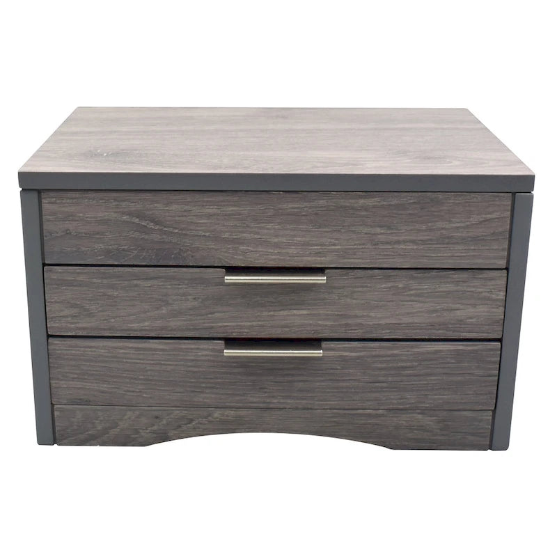 Distressed Grey Wood Jewelry Box