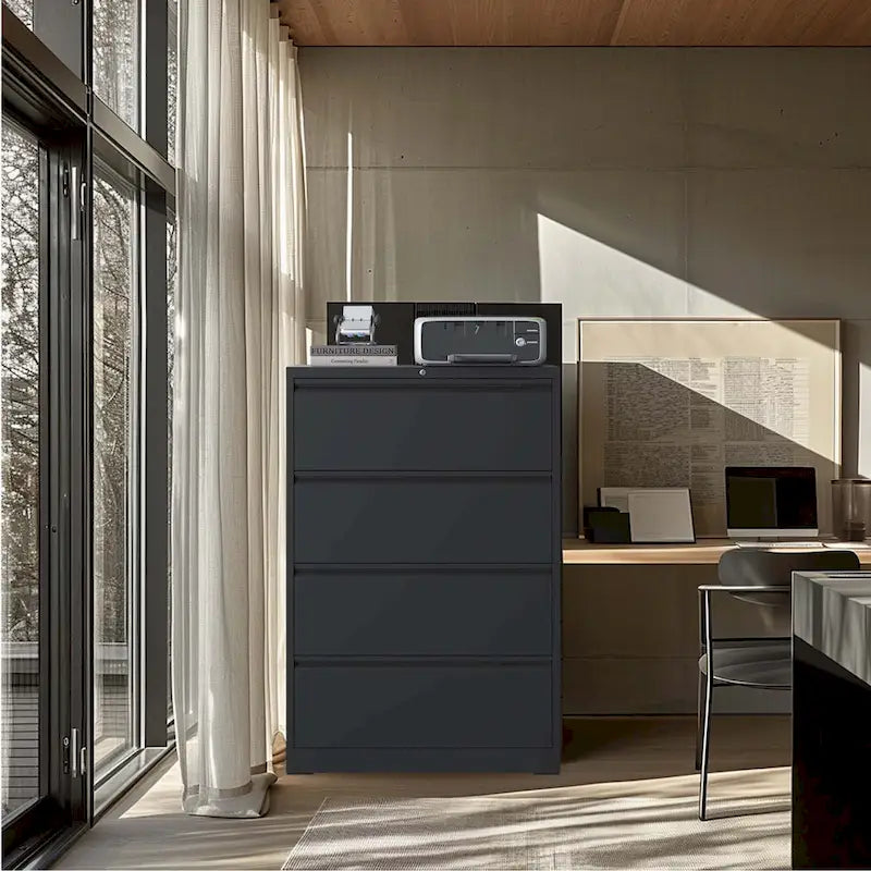 Lateral File Cabinet 4 Drawer,Filing Cabinet with Lock, Lockable File Cabinet, Locking Metal File Cabinet